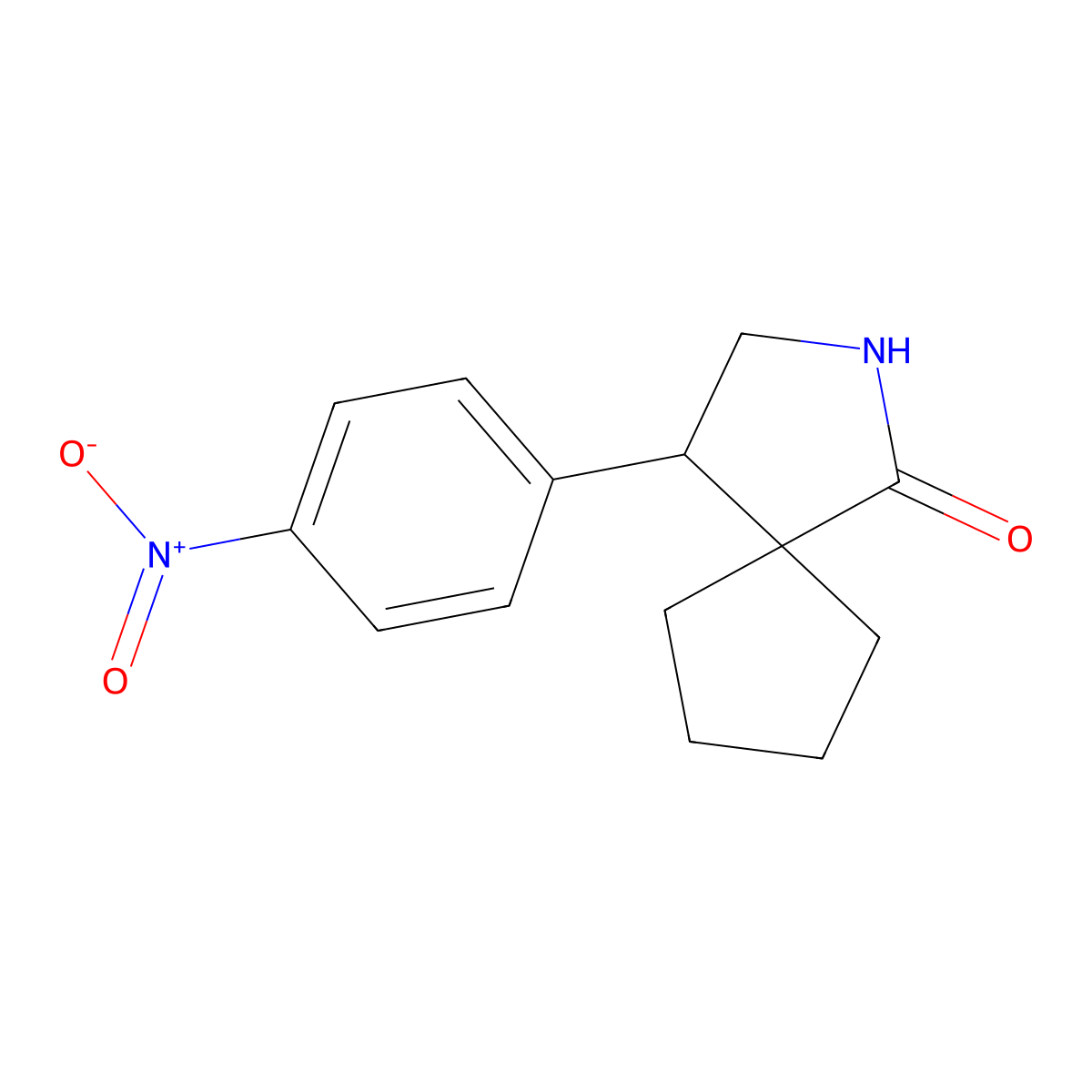 4-(4-Nitrophenyl)-2-azaspiro[4.4]nonan-1-one molecular structure, CAS 2059947-67-8