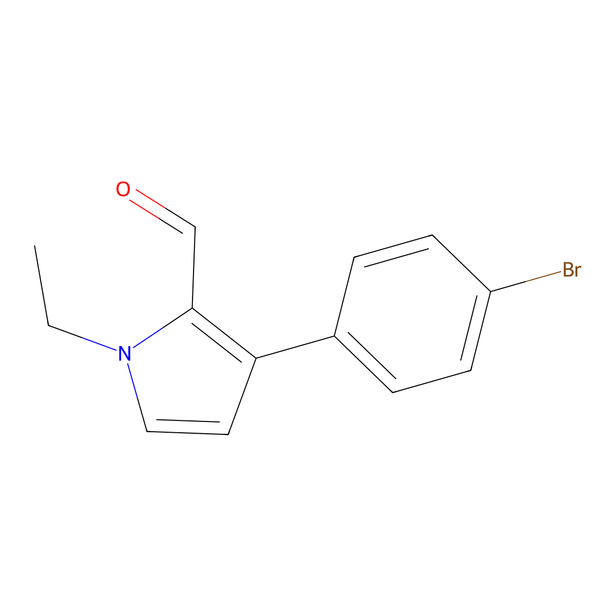3-(4-Bromophenyl)-1-ethyl-1H-pyrrole-2-carbaldehyde molecular structure, CAS 2059947-72-5
