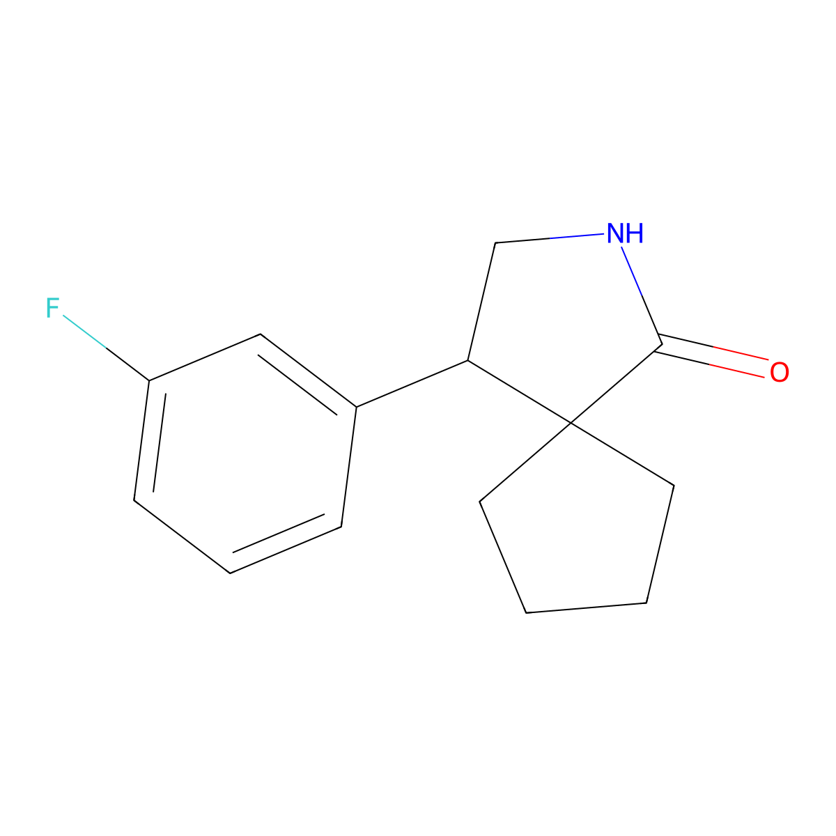 4-(3-Fluorophenyl)-2-azaspiro[4.4]nonan-1-one molecular structure, CAS 2059947-73-6