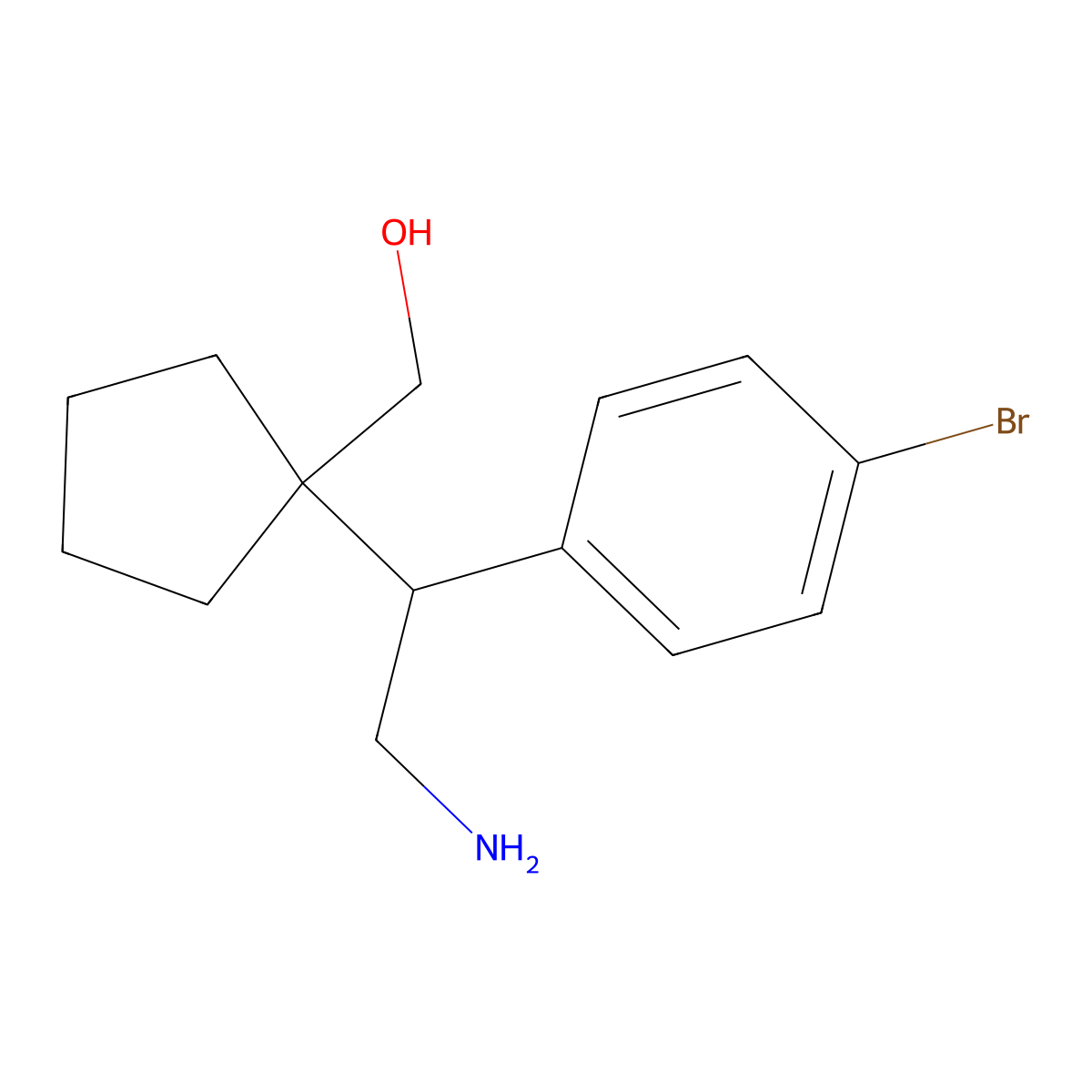 {1-[2-Amino-1-(4-bromophenyl)ethyl]cyclopentyl}methanol molecular structure, CAS 2059947-82-7