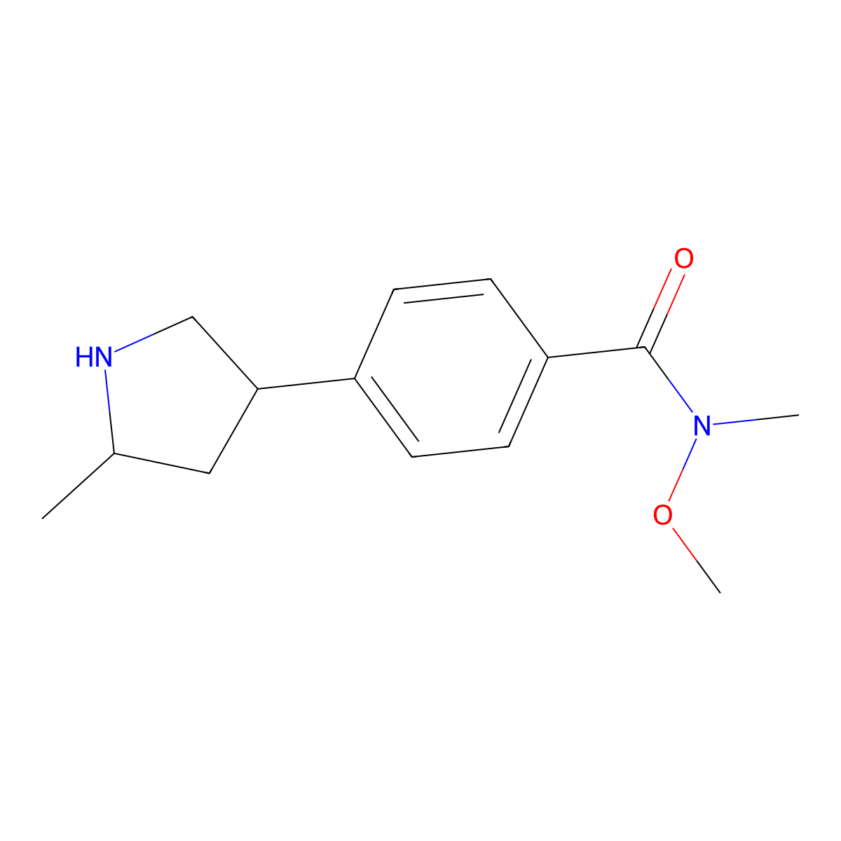 N-Methoxy-N-methyl-4-(5-methylpyrrolidin-3-yl)benzamide molecular structure, CAS 2059947-88-3