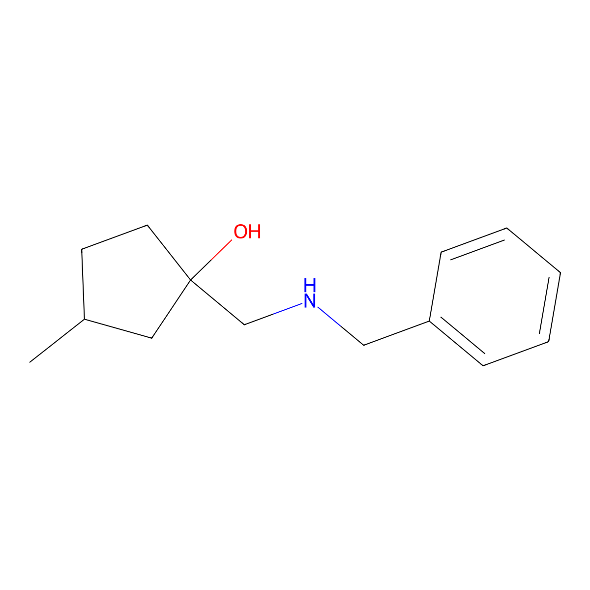 1-[(Benzylamino)methyl]-3-methylcyclopentan-1-ol molecular structure, CAS 2059947-95-2