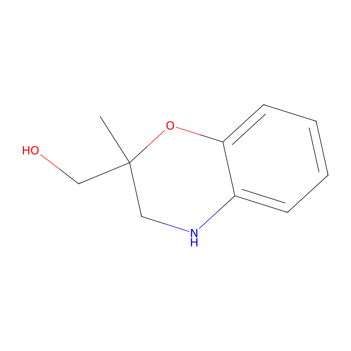 (2-methyl-3,4-dihydro-2H-1,4-benzoxazin-2-yl)methanol molecular structure, CAS 2059947-98-5