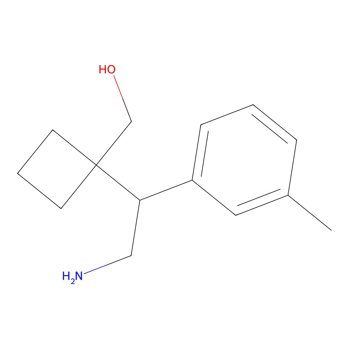 {1-[2-Amino-1-(3-methylphenyl)ethyl]cyclobutyl}methanol molecular structure, CAS 2059947-99-6