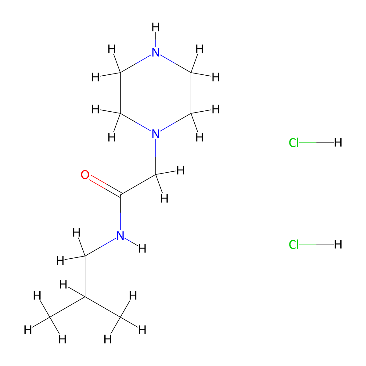 N-(2-methylpropyl)-2-(piperazin-1-yl)acetamide dihydrochloride molecular structure, CAS 2059948-34-2