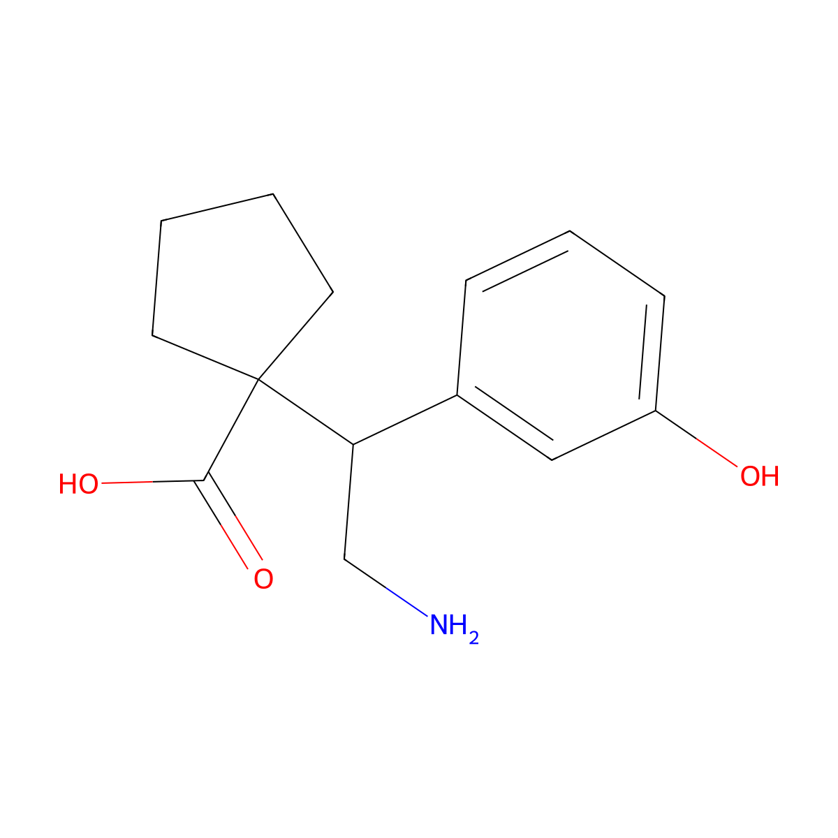 1-[2-Amino-1-(3-hydroxyphenyl)ethyl]cyclopentane-1-carboxylic acid molecular structure, CAS 2059948-37-5