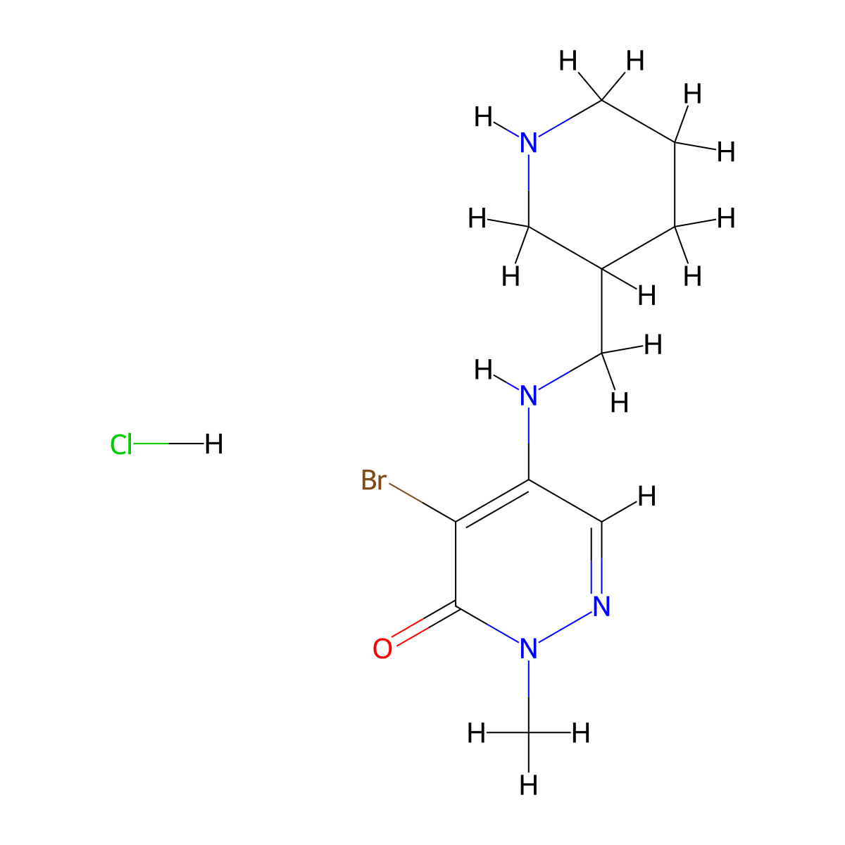 4-Bromo-2-methyl-5-{[(piperidin-3-yl)methyl]amino}-2,3-dihydropyridazin-3-one hydrochloride molecular structure, CAS 2059948-38-6