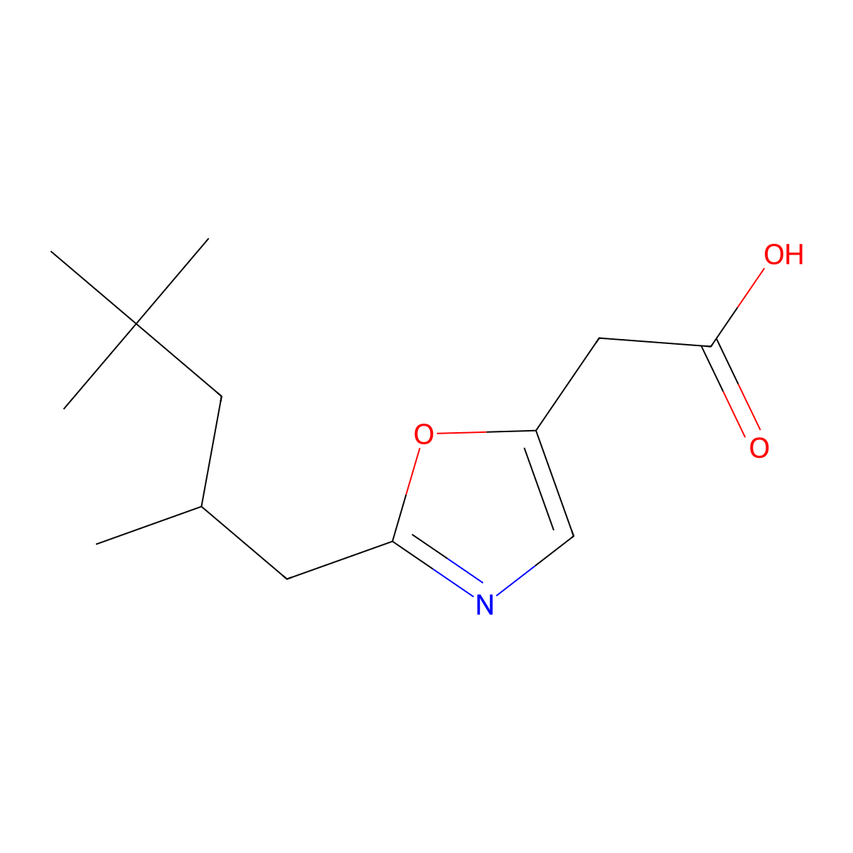 2-[2-(2,4,4-Trimethylpentyl)-1,3-oxazol-5-yl]acetic acid molecular structure, CAS 2059948-50-2