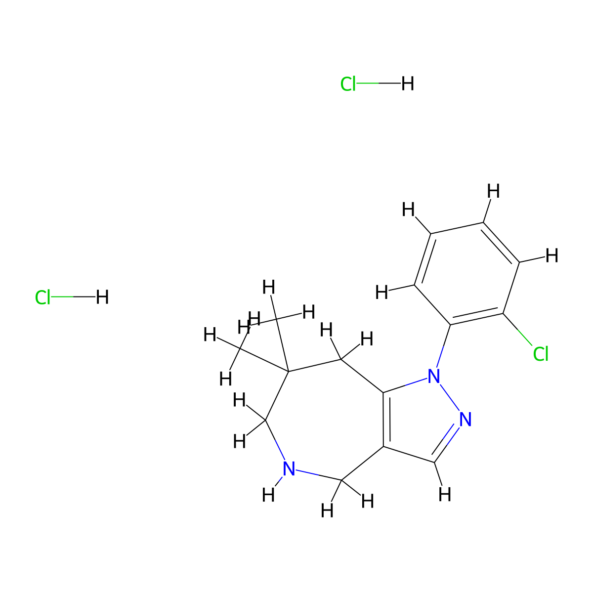 1-(2-chlorophenyl)-7,7-dimethyl-1H,4H,5H,6H,7H,8H-pyrazolo[4,3-c]azepine dihydrochloride molecular structure, CAS 2059948-55-7