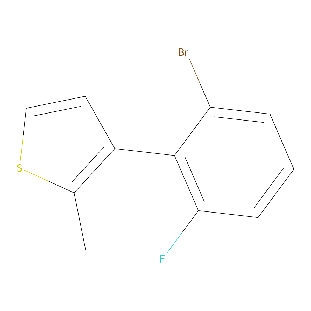 3-(2-Bromo-6-fluorophenyl)-2-methylthiophene molecular structure, CAS 2059948-80-8
