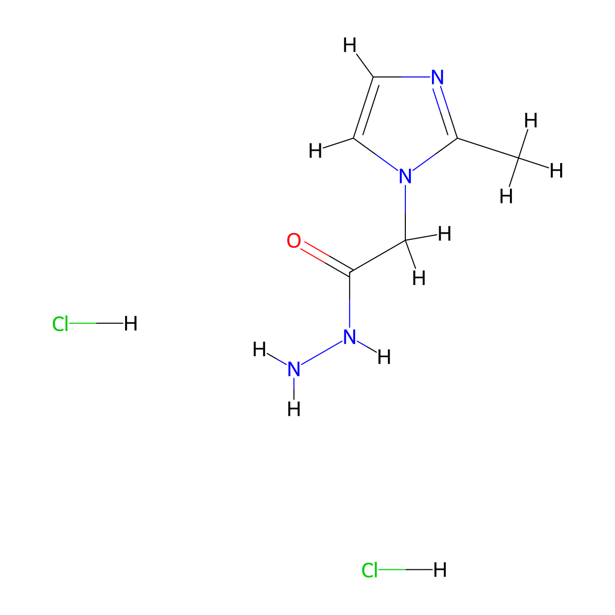 2-(2-methyl-1H-imidazol-1-yl)acetohydrazide dihydrochloride molecular structure, CAS 2059949-12-9