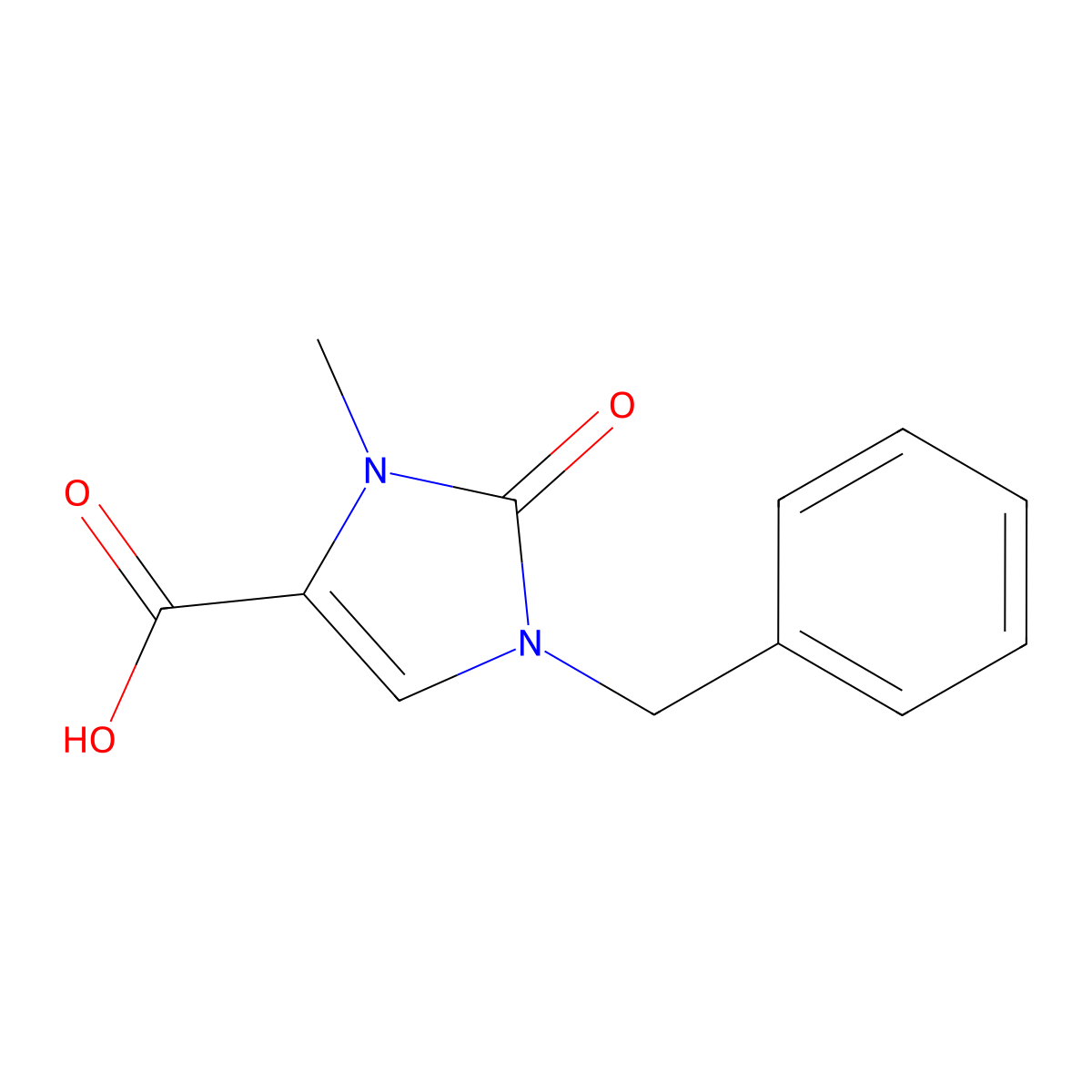 1-Benzyl-3-methyl-2-oxo-2,3-dihydro-1H-imidazole-4-carboxylic acid molecular structure, CAS 2059949-36-7