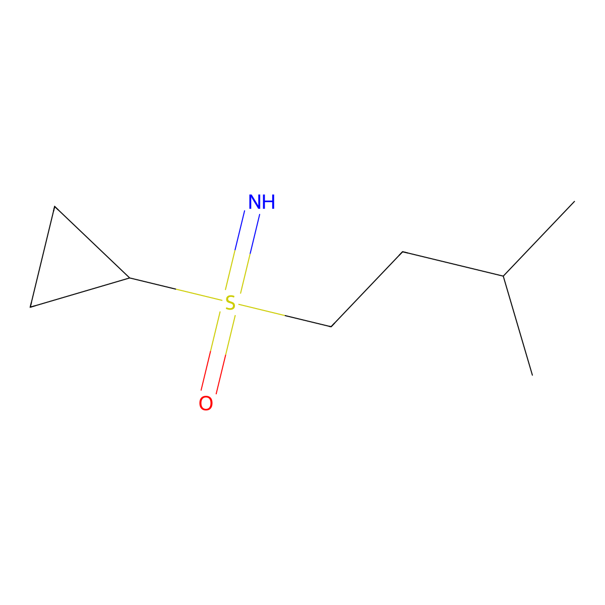 Cyclopropyl(imino)(3-methylbutyl)-lambda6-sulfanone molecular structure, CAS 2059949-41-4