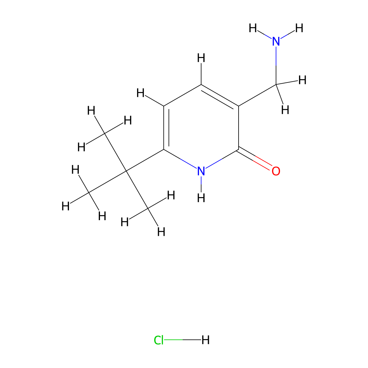 3-(Aminomethyl)-6-tert-butyl-1,2-dihydropyridin-2-one hydrochloride molecular structure, CAS 2059949-49-2