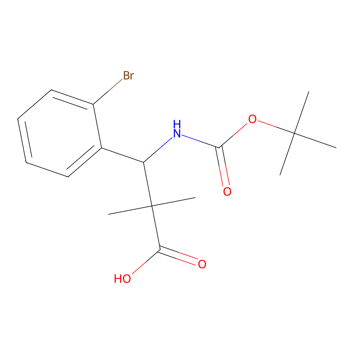 3-(2-Bromophenyl)-3-{[(tert-butoxy)carbonyl]amino}-2,2-dimethylpropanoic acid molecular structure, CAS 2059949-54-9