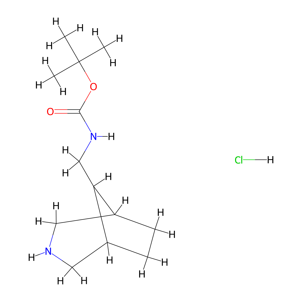 tert-butyl N-({3-azabicyclo[3.2.1]octan-8-yl}methyl)carbamate hydrochloride molecular structure, CAS 2059949-62-9