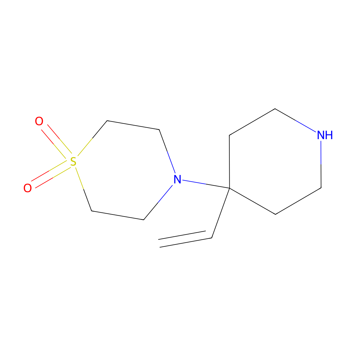 4-(4-Ethenylpiperidin-4-yl)-1lambda6-thiomorpholine-1,1-dione molecular structure, CAS 2059949-65-2