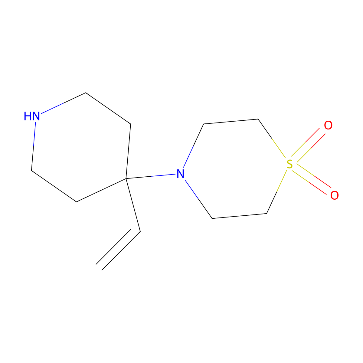 4-(4-Ethenylpiperidin-4-yl)-1lambda6-thiomorpholine-1,1-dione molecular structure, CAS 2059949-65-2