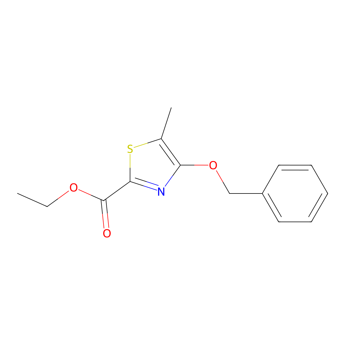 Ethyl 4-(benzyloxy)-5-methyl-1,3-thiazole-2-carboxylate molecular structure, CAS 2059949-66-3