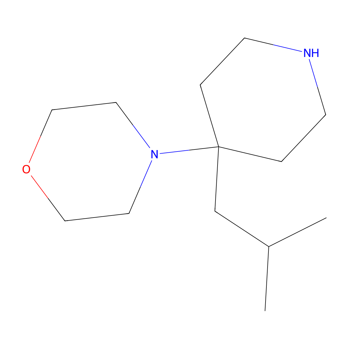 4-[4-(2-Methylpropyl)piperidin-4-yl]morpholine molecular structure, CAS 2059949-71-0
