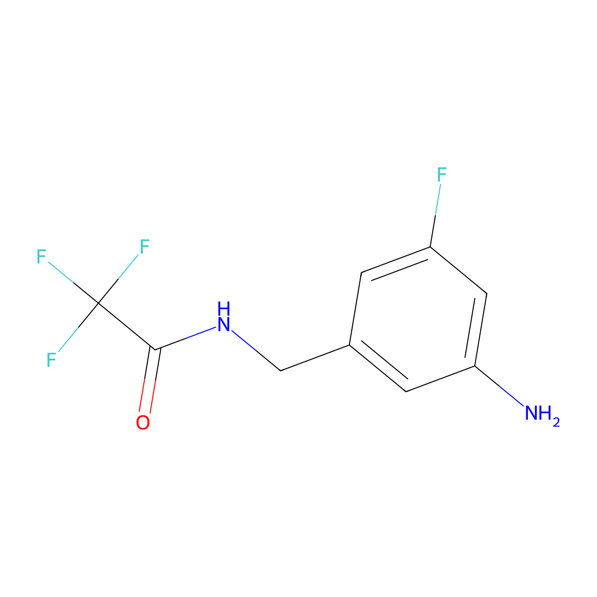 N-((3-amino-5-fluorophenyl)methyl)-2,2,2-trifluoroacetamide molecular structure, CAS 2059949-79-8