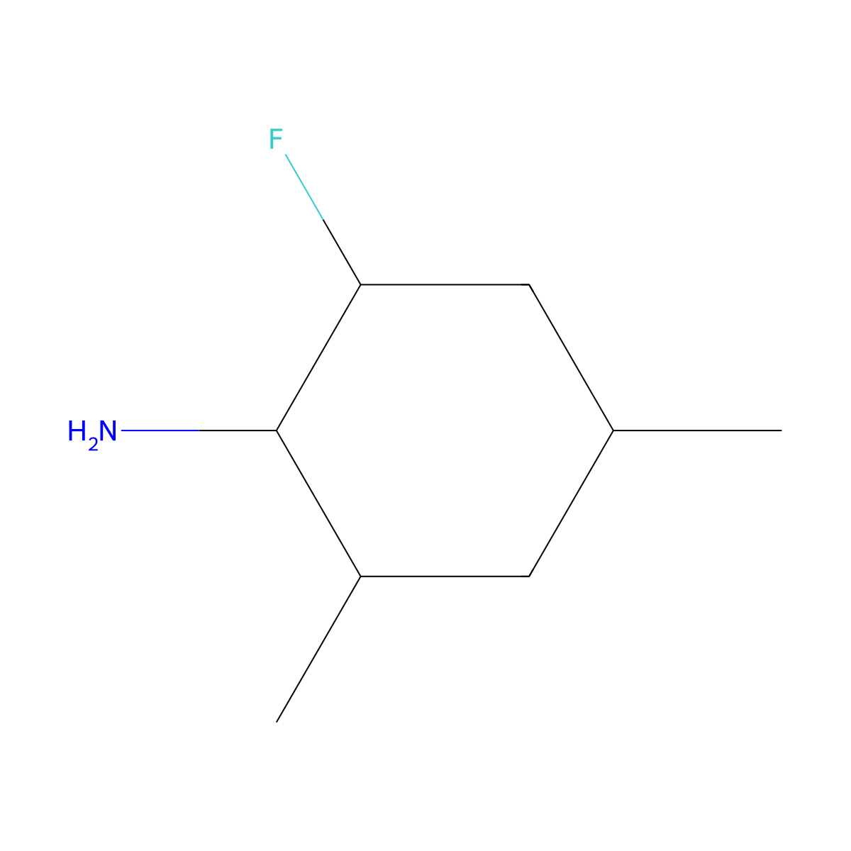 2-Fluoro-4,6-dimethylcyclohexan-1-amine molecular structure, CAS 2059949-87-8