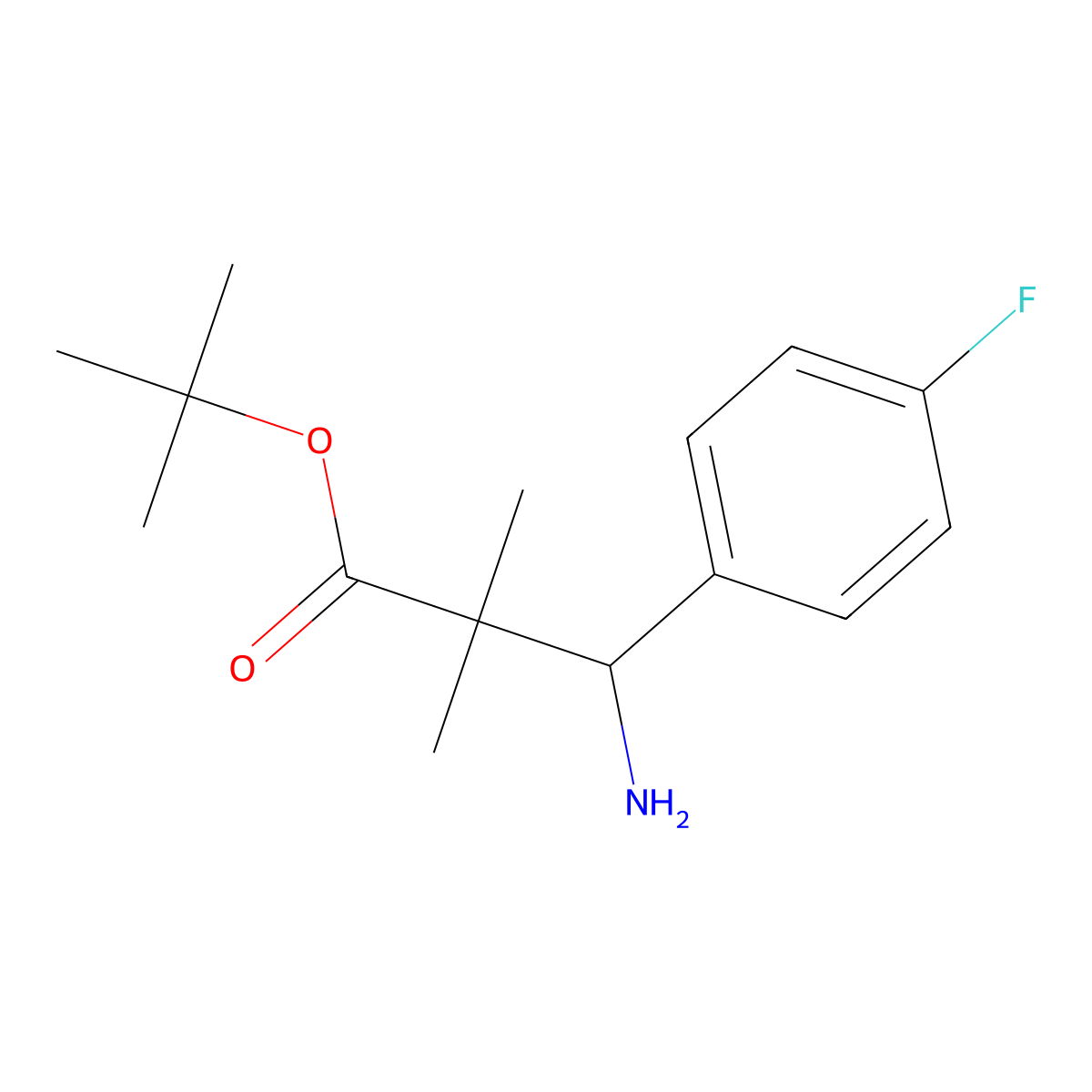 tert-Butyl 3-amino-3-(4-fluorophenyl)-2,2-dimethylpropanoate molecular structure, CAS 2059949-88-9