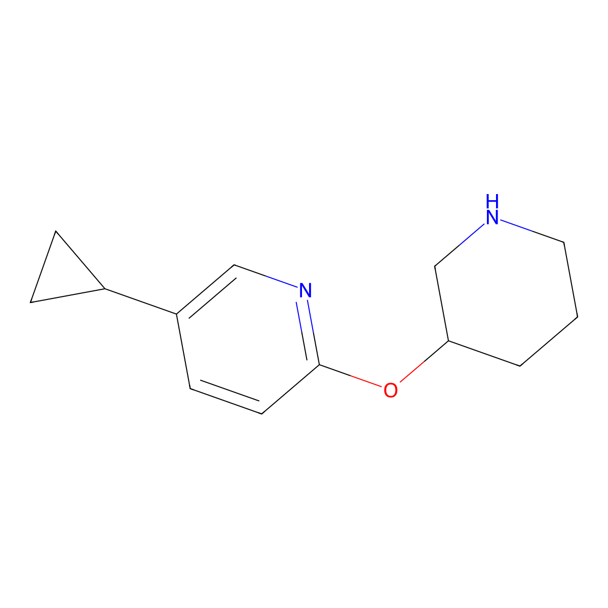 5-Cyclopropyl-2-(piperidin-3-yloxy)pyridine molecular structure, CAS 2059949-91-4