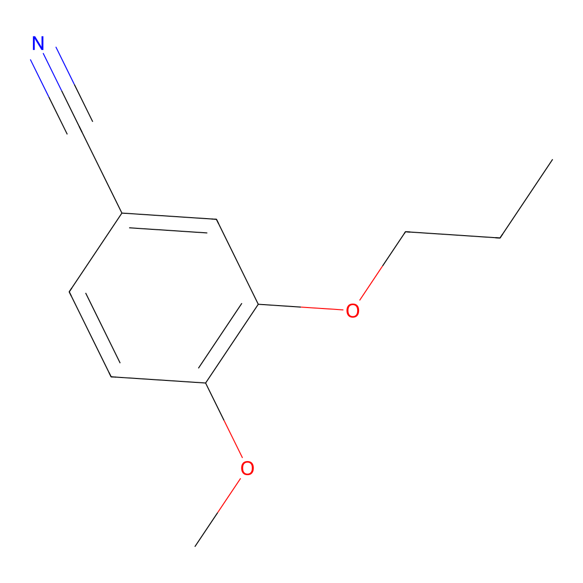 4-Methoxy-3-propoxybenzonitrile molecular structure, CAS 205995-62-6
