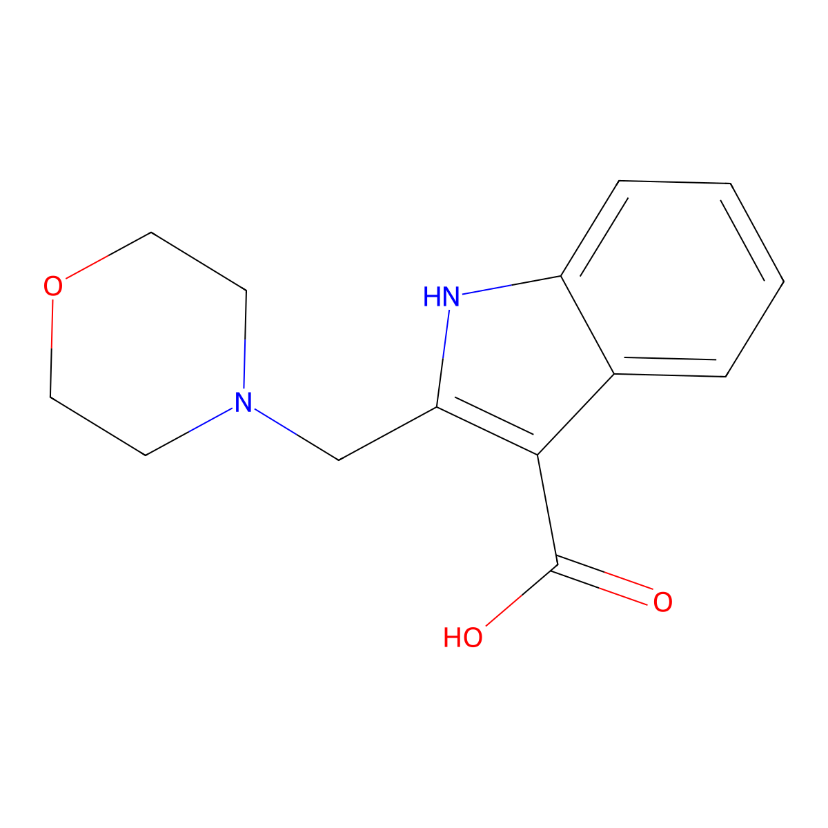 2-[(Morpholin-4-yl)methyl]-1H-indole-3-carboxylic acid molecular structure, CAS 2059950-15-9