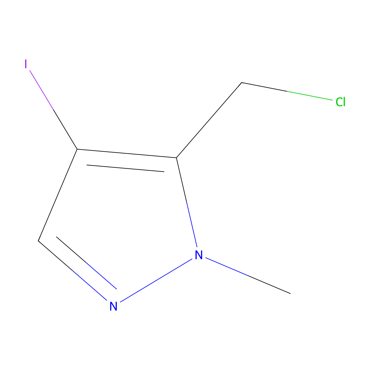 5-(Chloromethyl)-4-iodo-1-methyl-1H-pyrazole molecular structure, CAS 2059950-25-1
