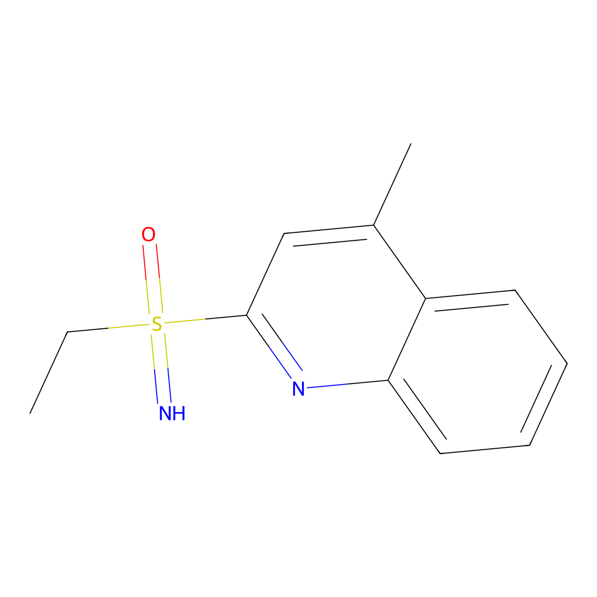 Ethyl(imino)(4-methylquinolin-2-yl)-lambda6-sulfanone molecular structure, CAS 2059950-30-8