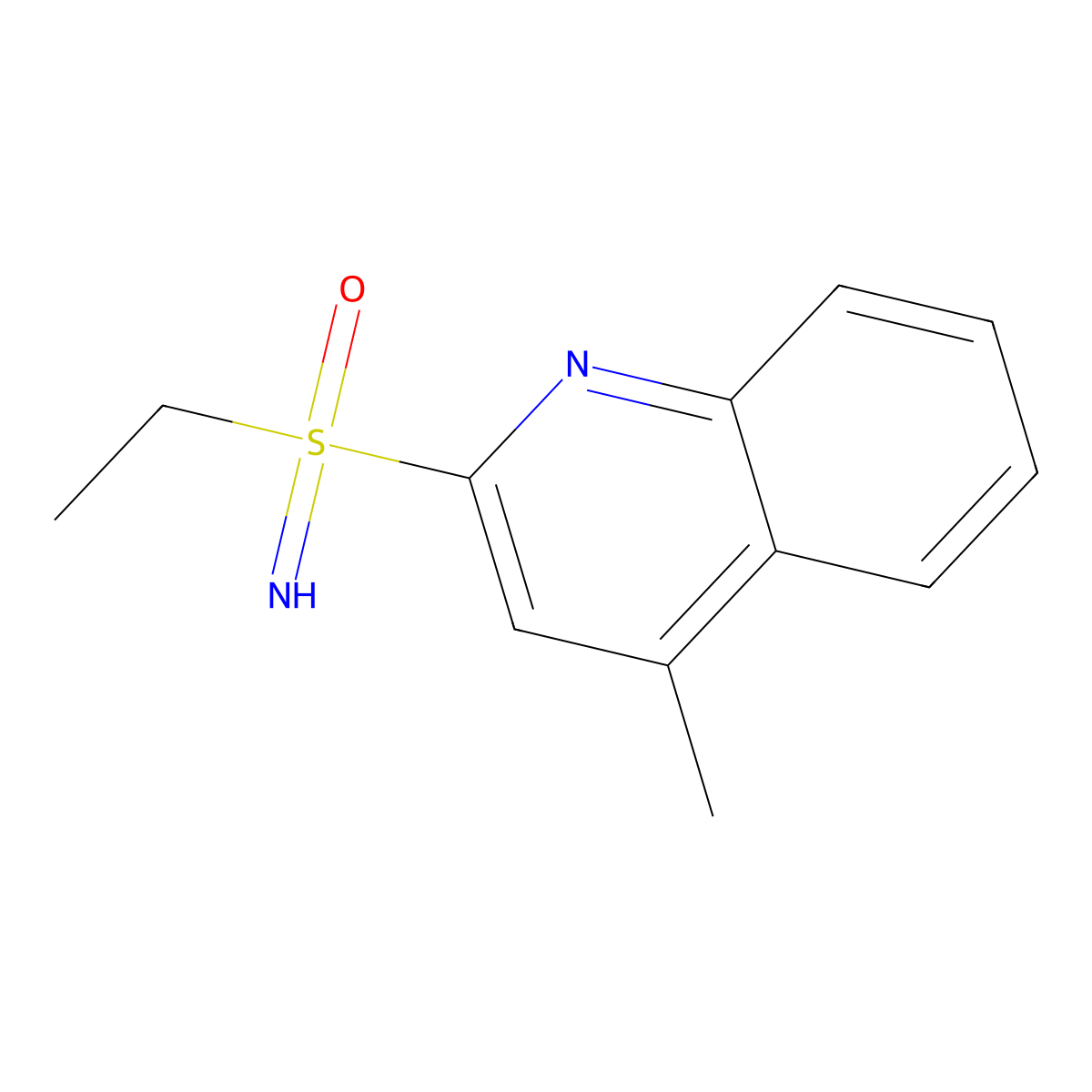 Ethyl(imino)(4-methylquinolin-2-yl)-lambda6-sulfanone molecular structure, CAS 2059950-30-8