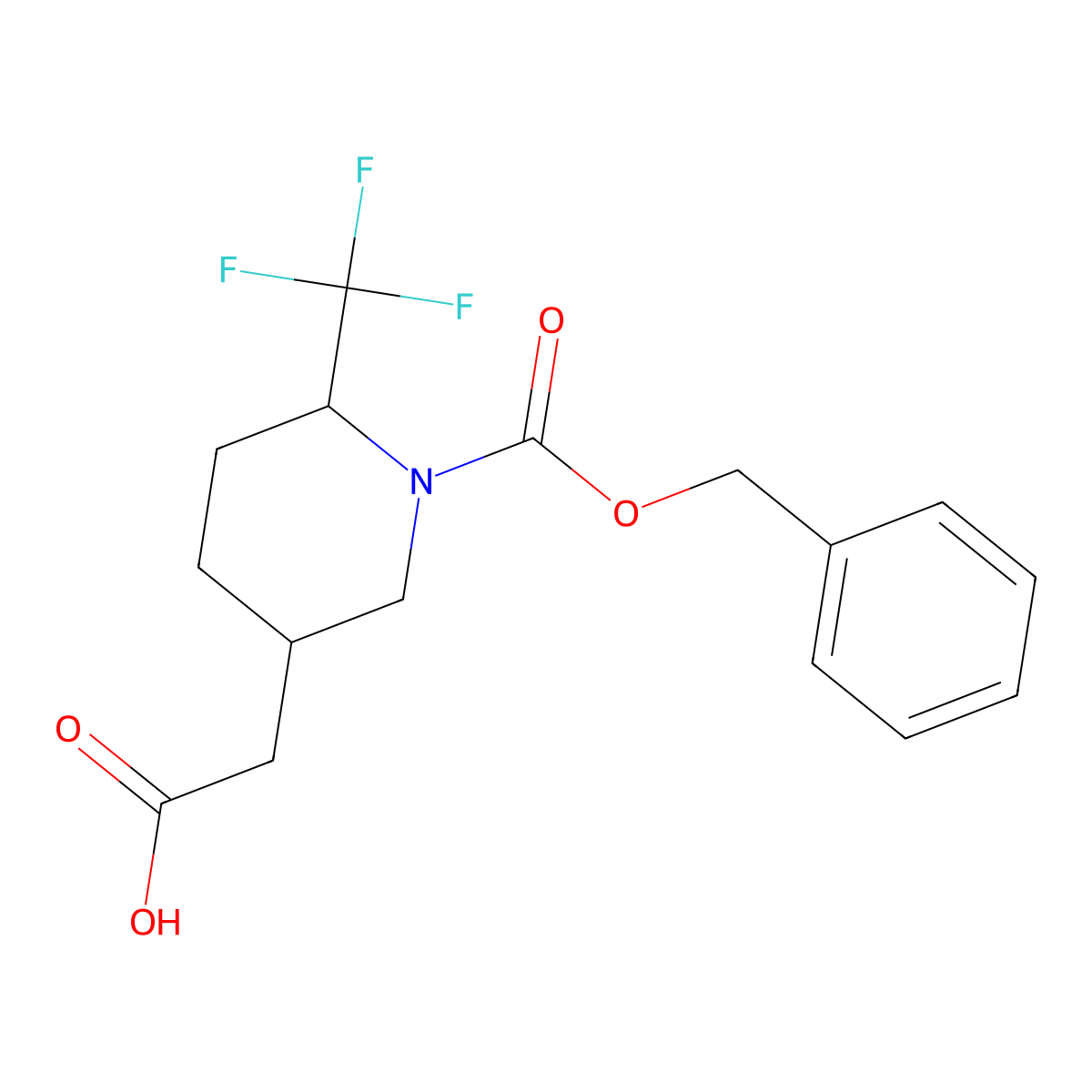 2-{1-[(Benzyloxy)carbonyl]-6-(trifluoromethyl)piperidin-3-yl}acetic acid molecular structure, CAS 2059950-43-3