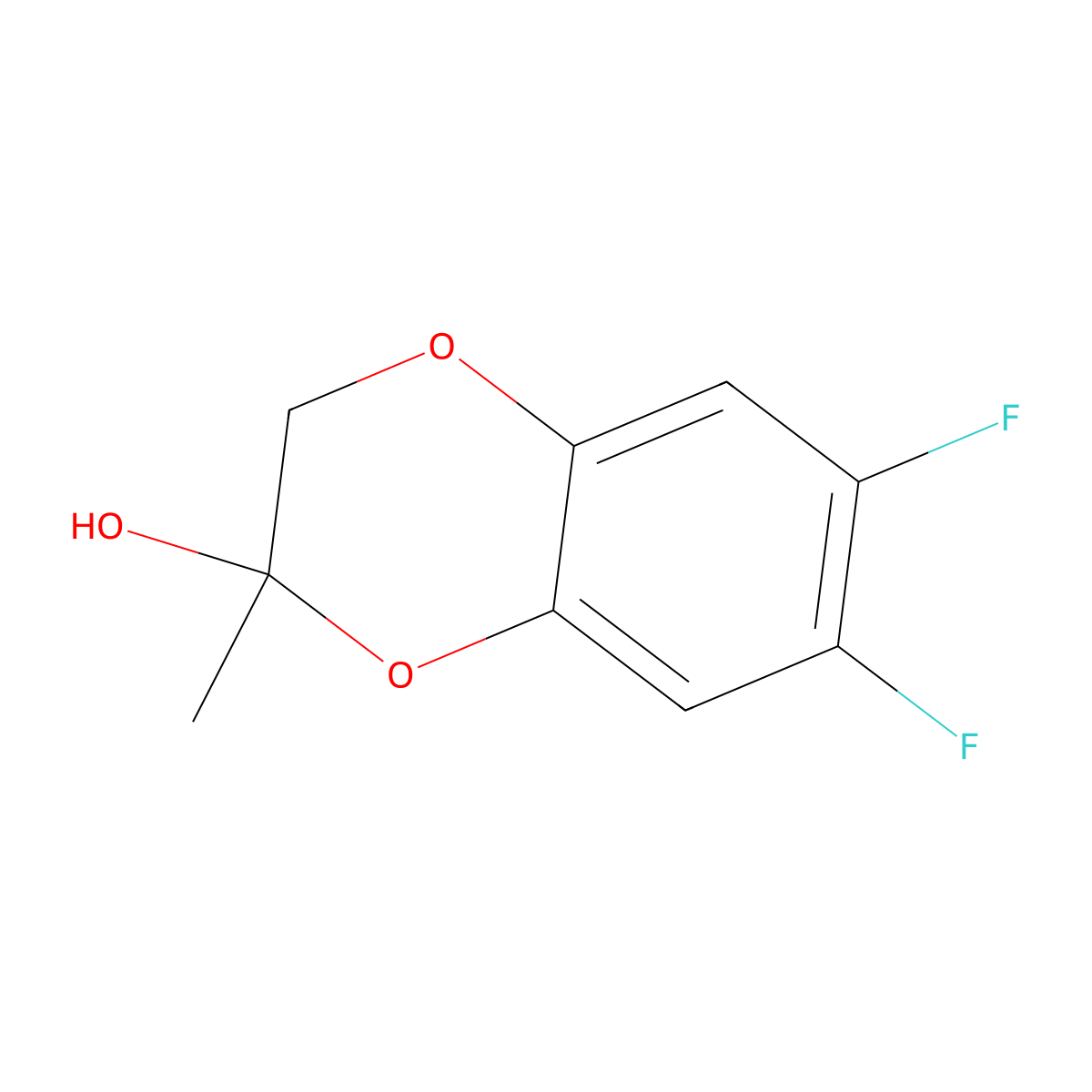 6,7-Difluoro-2-methyl-2,3-dihydro-1,4-benzodioxin-2-ol molecular structure, CAS 2059950-47-7