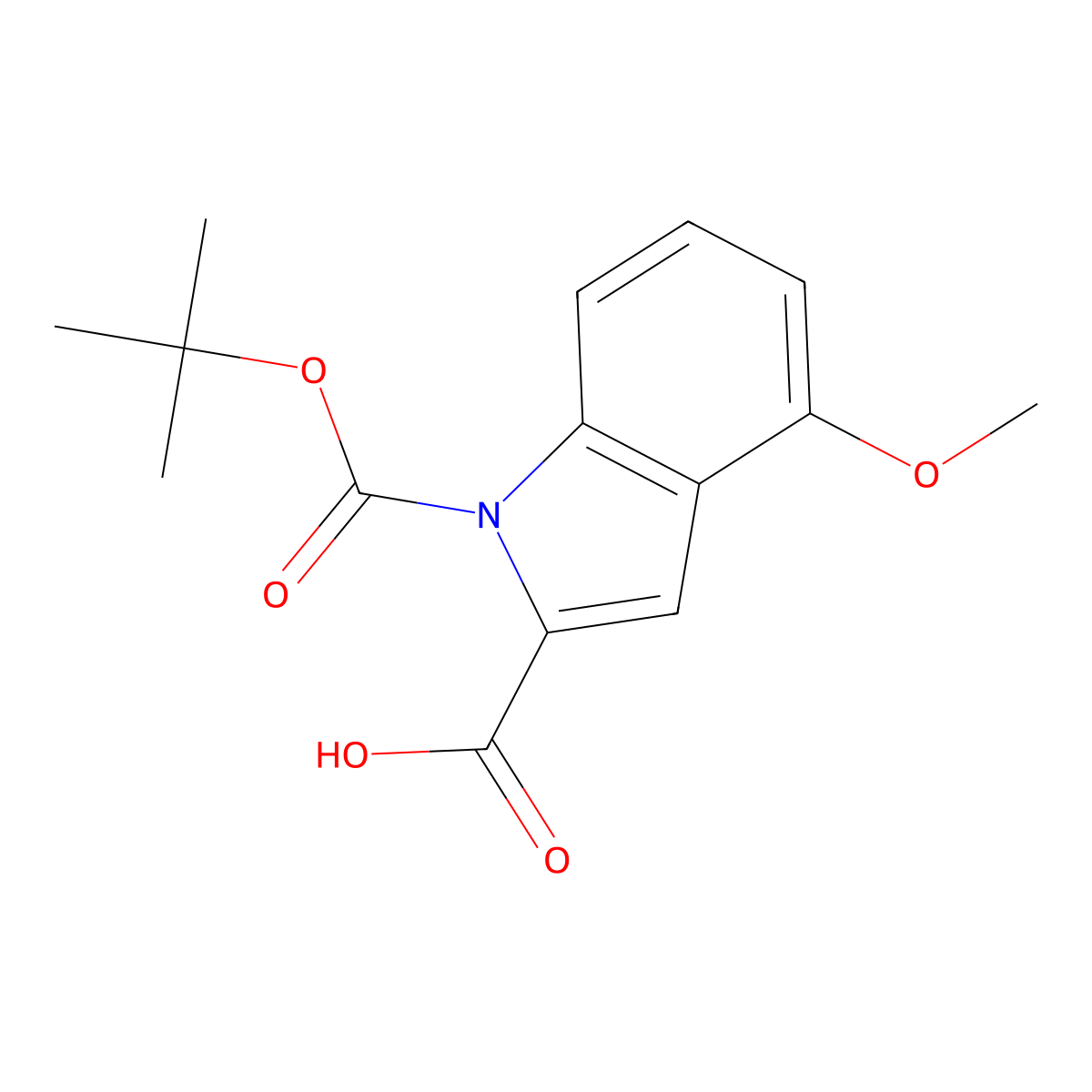 1-[(tert-Butoxy)carbonyl]-4-methoxy-1H-indole-2-carboxylic acid molecular structure, CAS 2059950-57-9