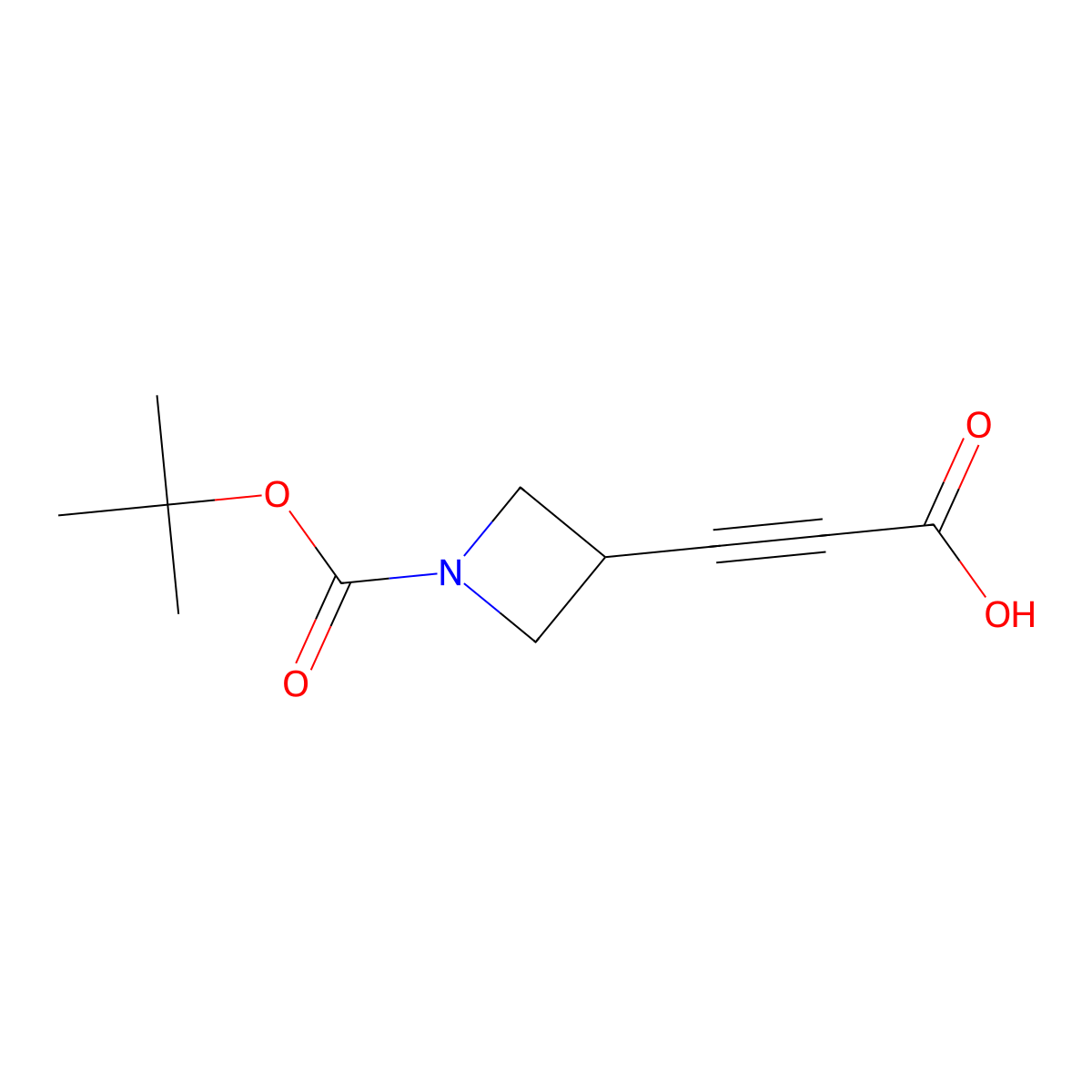 3-{1-[(Tert-butoxy)carbonyl]azetidin-3-yl}prop-2-ynoic acid molecular structure, CAS 2059954-20-8