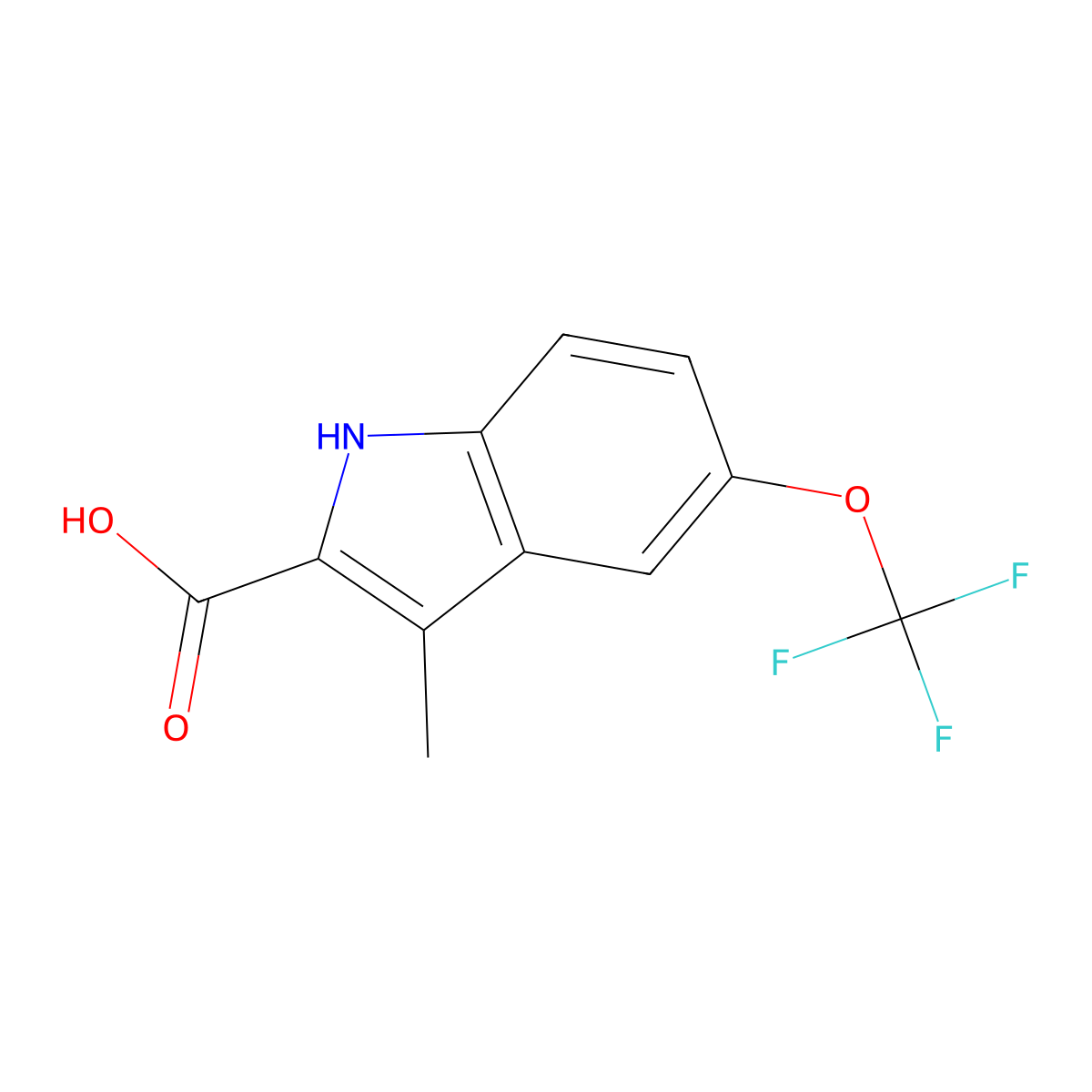 3-methyl-5-(trifluoromethoxy)-1H-indole-2-carboxylic acid molecular structure, CAS 2059954-21-9