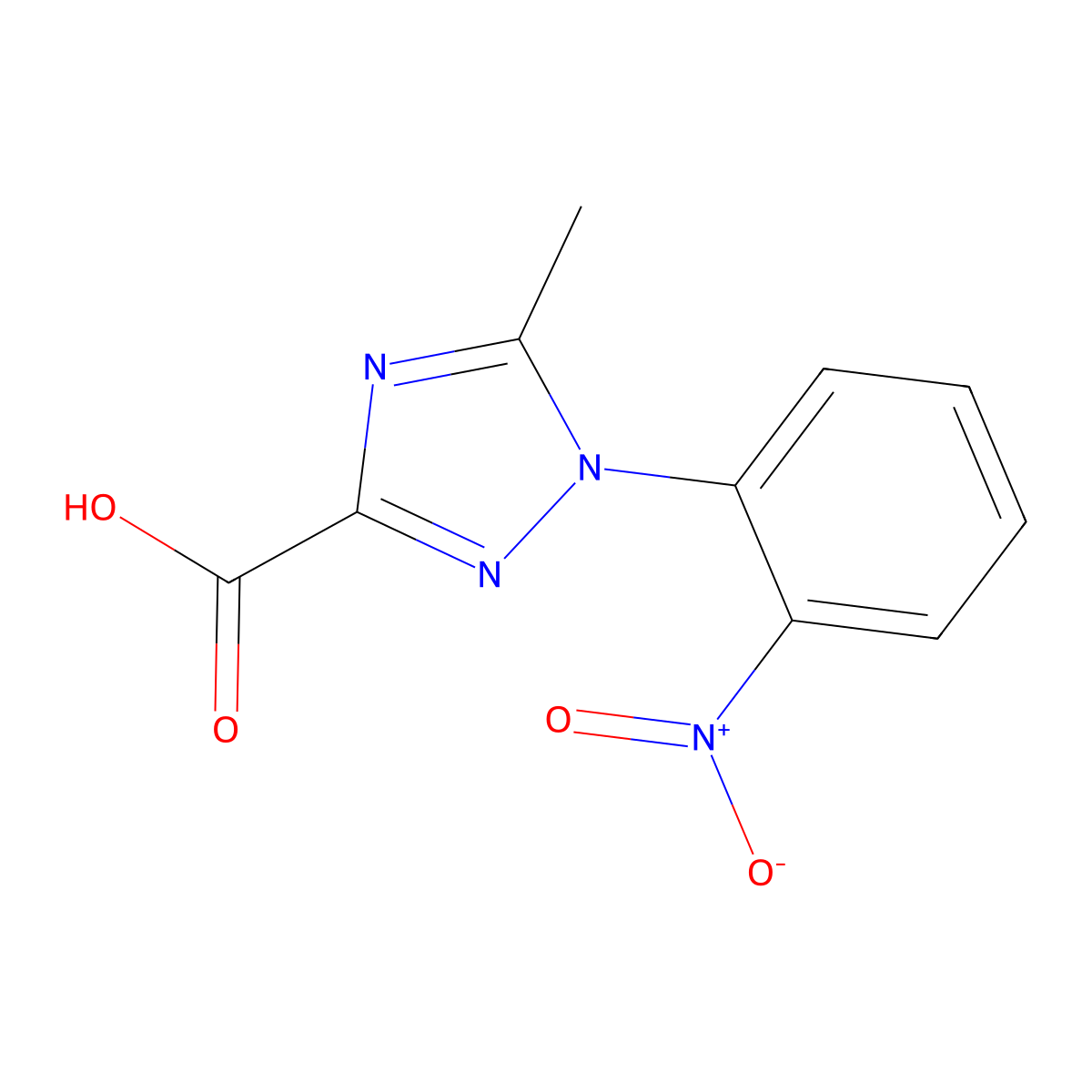 5-Methyl-1-(2-nitrophenyl)-1H-1,2,4-triazole-3-carboxylic acid molecular structure, CAS 2059954-22-0