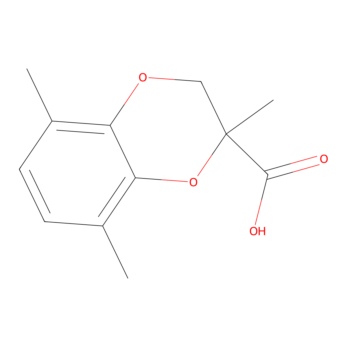 2,5,8-Trimethyl-2,3-dihydro-1,4-benzodioxine-2-carboxylic acid molecular structure, CAS 2059954-26-4