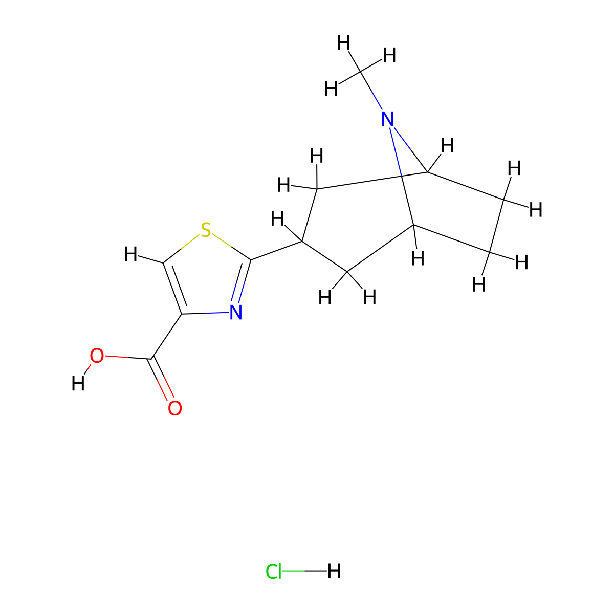 2-{8-Methyl-8-azabicyclo[3.2.1]octan-3-yl}-1,3-thiazole-4-carboxylic acid hydrochloride molecular structure, CAS 2059954-30-0
