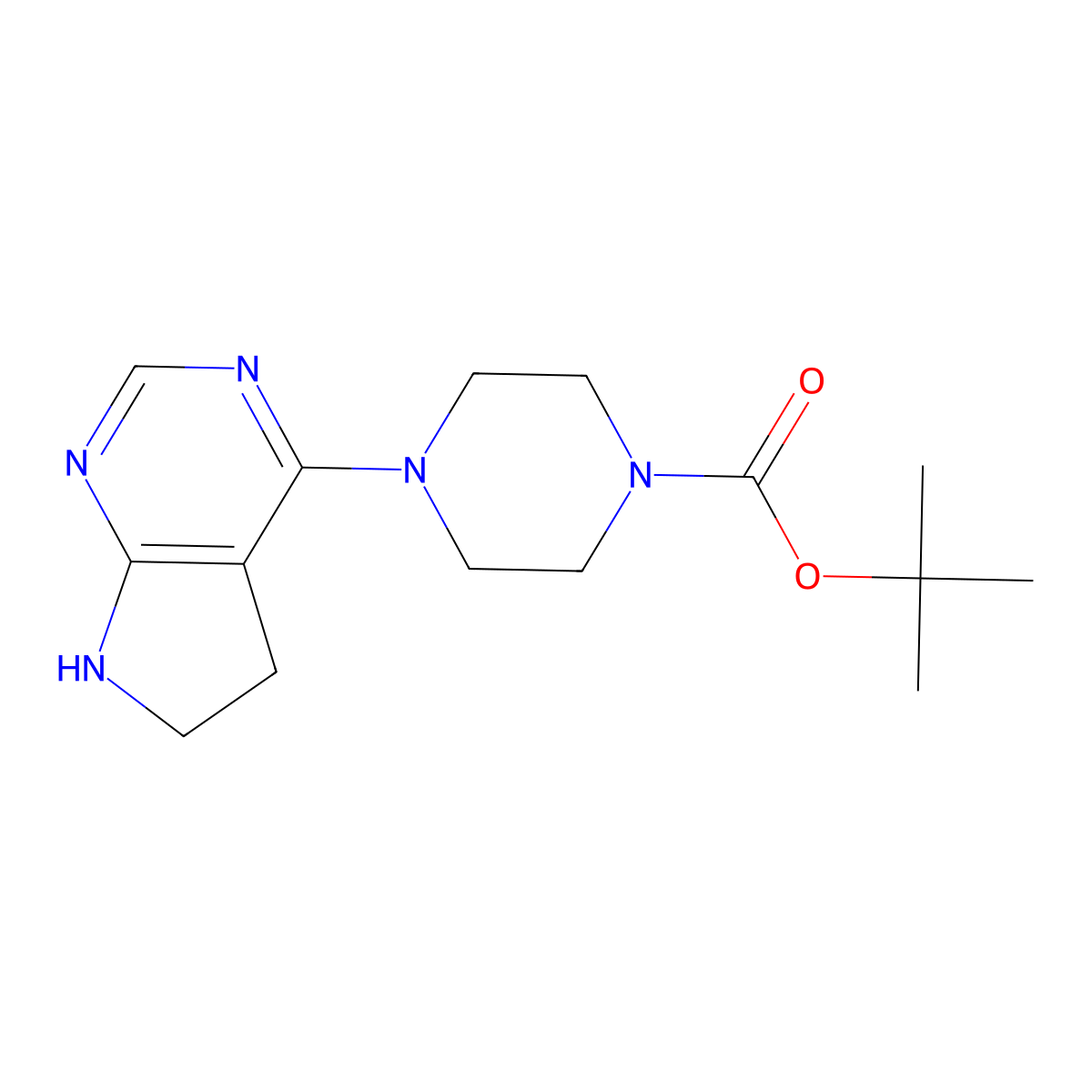 tert-Butyl 4-{5H,6H,7H-pyrrolo[2,3-d]pyrimidin-4-yl}piperazine-1-carboxylate molecular structure, CAS 2059954-33-3