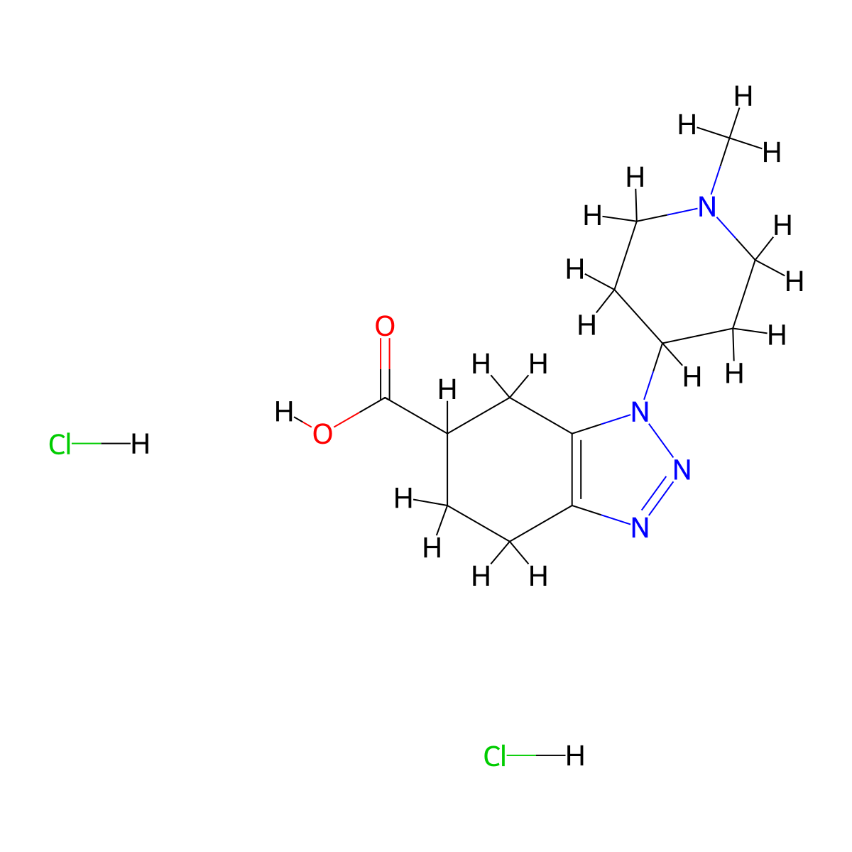 1-(1-methylpiperidin-4-yl)-4,5,6,7-tetrahydro-1H-1,2,3-benzotriazole-6-carboxylic acid dihydrochloride molecular structure, CAS 2059954-37-7