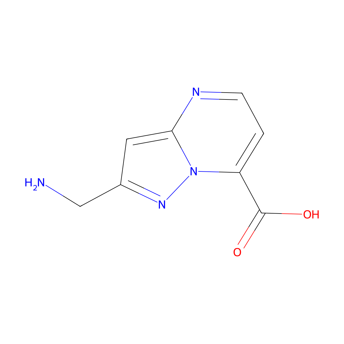 2-(Aminomethyl)pyrazolo[1,5-a]pyrimidine-7-carboxylic acid molecular structure, CAS 2059954-42-4