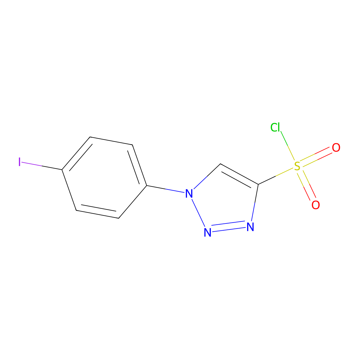 1-(4-Iodophenyl)-1H-1,2,3-triazole-4-sulfonyl chloride molecular structure, CAS 2059954-45-7