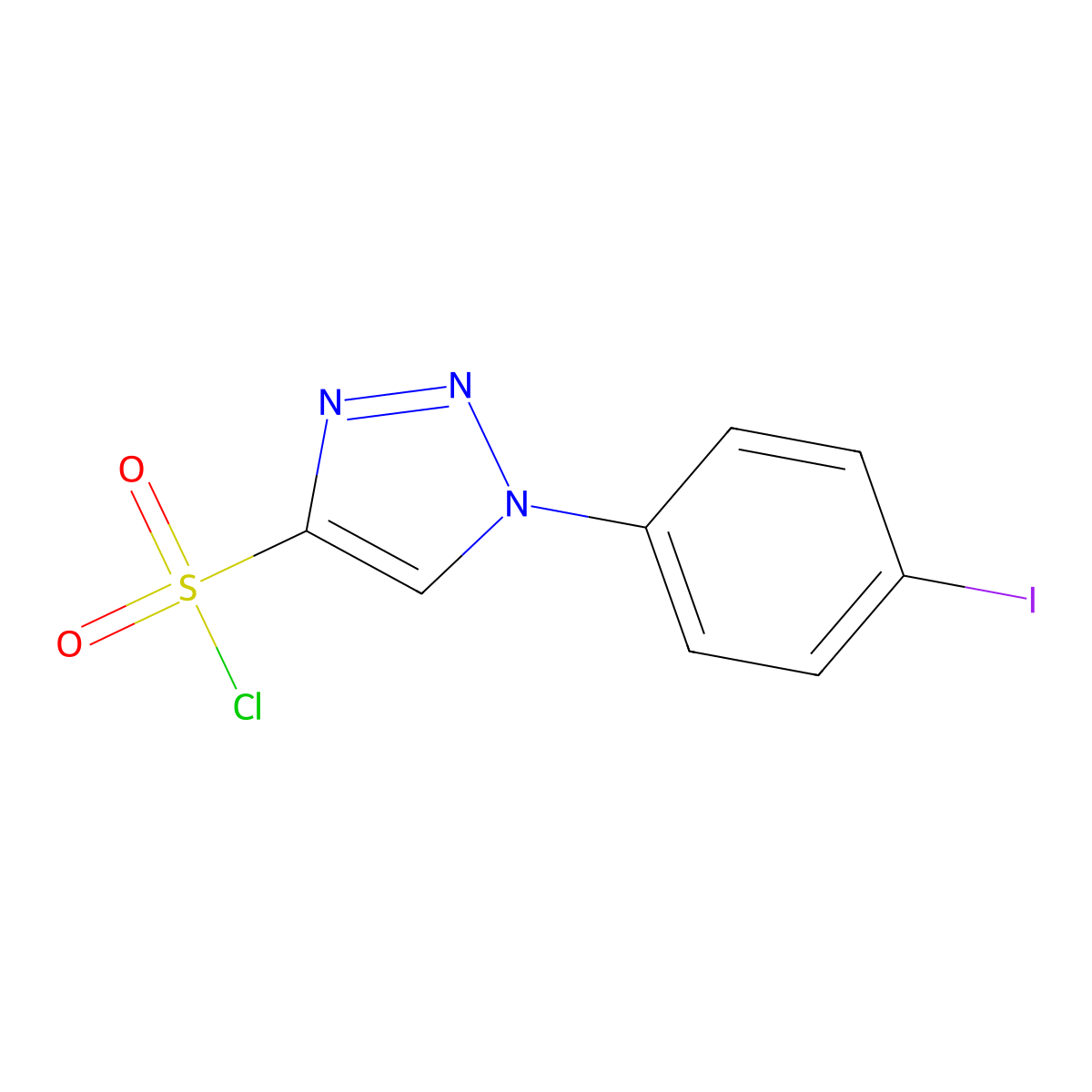 1-(4-Iodophenyl)-1H-1,2,3-triazole-4-sulfonyl chloride molecular structure, CAS 2059954-45-7