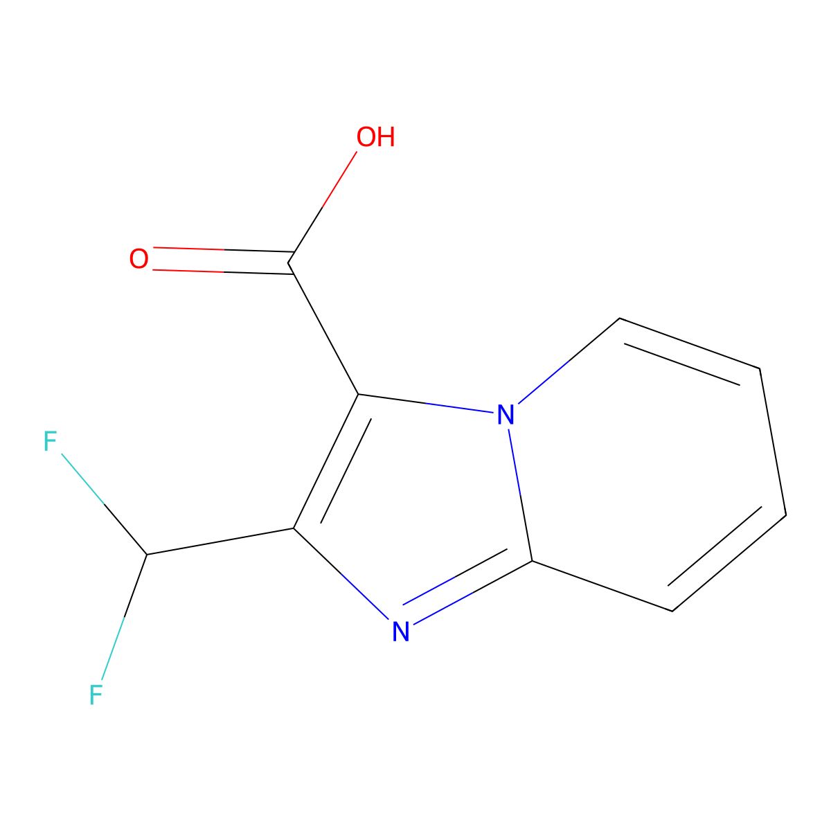 2-(Difluoromethyl)imidazo(1,2-a)pyridine-3-carboxylic acid molecular structure, CAS 2059954-47-9