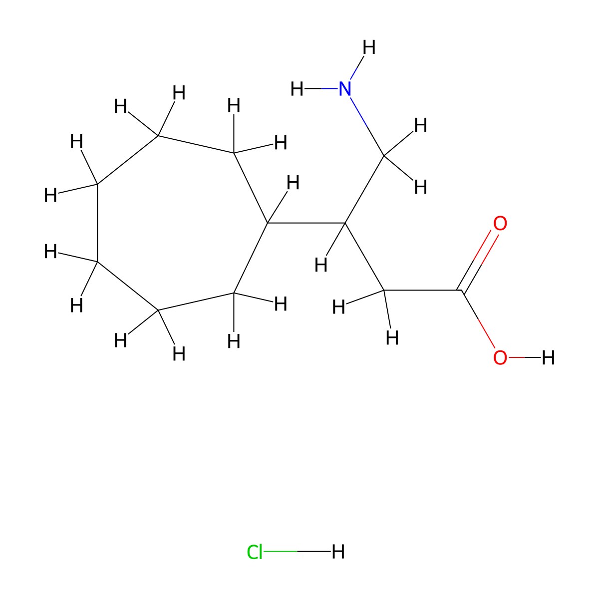 4-Amino-3-cycloheptylbutanoic acid hydrochloride molecular structure, CAS 2059954-51-5