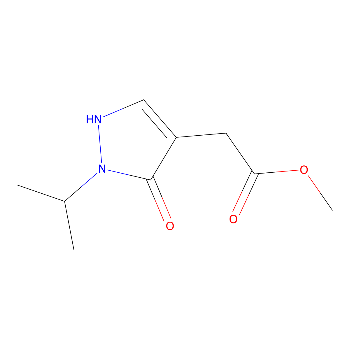 Methyl 2-[3-oxo-2-(propan-2-yl)-2,3-dihydro-1H-pyrazol-4-yl]acetate molecular structure, CAS 2059954-54-8