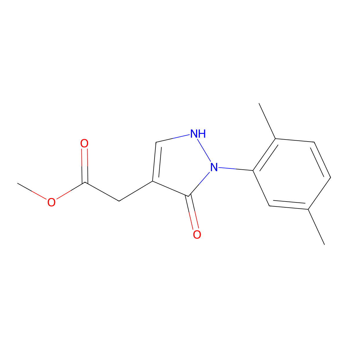 Methyl 2-[2-(2,5-dimethylphenyl)-3-oxo-2,3-dihydro-1H-pyrazol-4-yl]acetate molecular structure, CAS 2059954-56-0